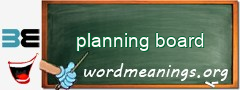 WordMeaning blackboard for planning board